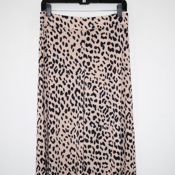 SOLD Alice + Olivia Athena Wide Leg Pant Leopard Sand Pallazo Puddle Pant E4 - Picture 6 of 8